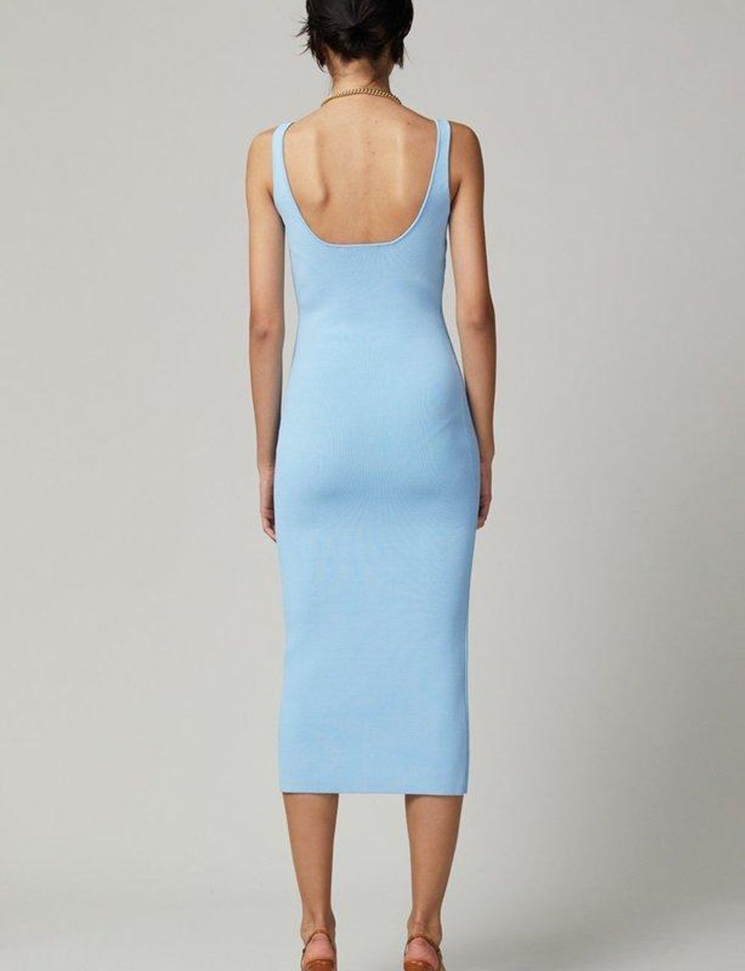 Bec & Bridge Emeline Knit Midi Dress Sky Blue Size 8  for rent on The Volte - main image