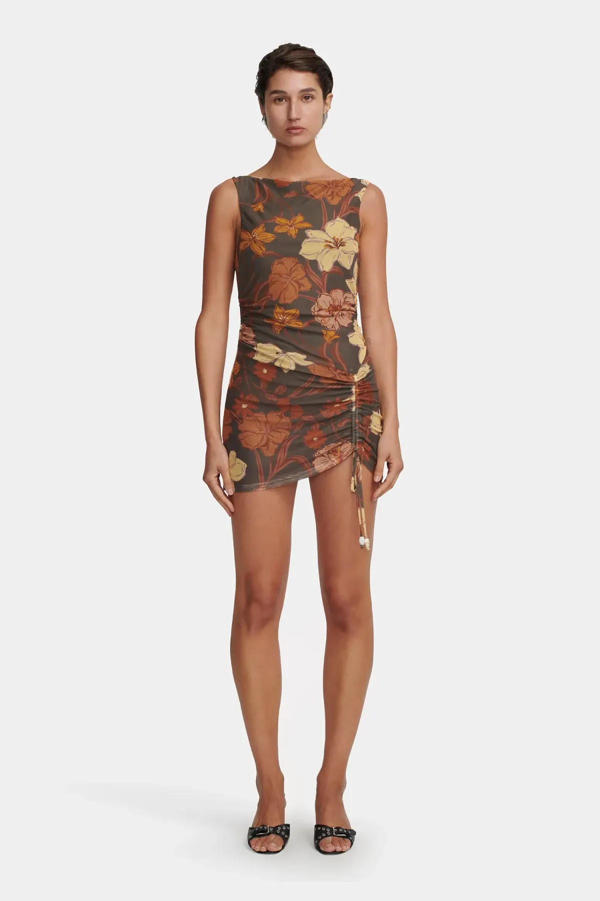 Hansen and Gretel Alba Mini Dress Moss Floral Size AU 6 - Image 1