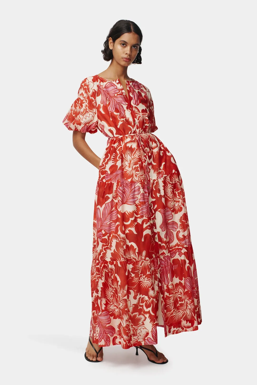 Hansen and Gretel Margiela Maxi Dress Scarlet Garden Size AU 6 for rent on The Volte - main image