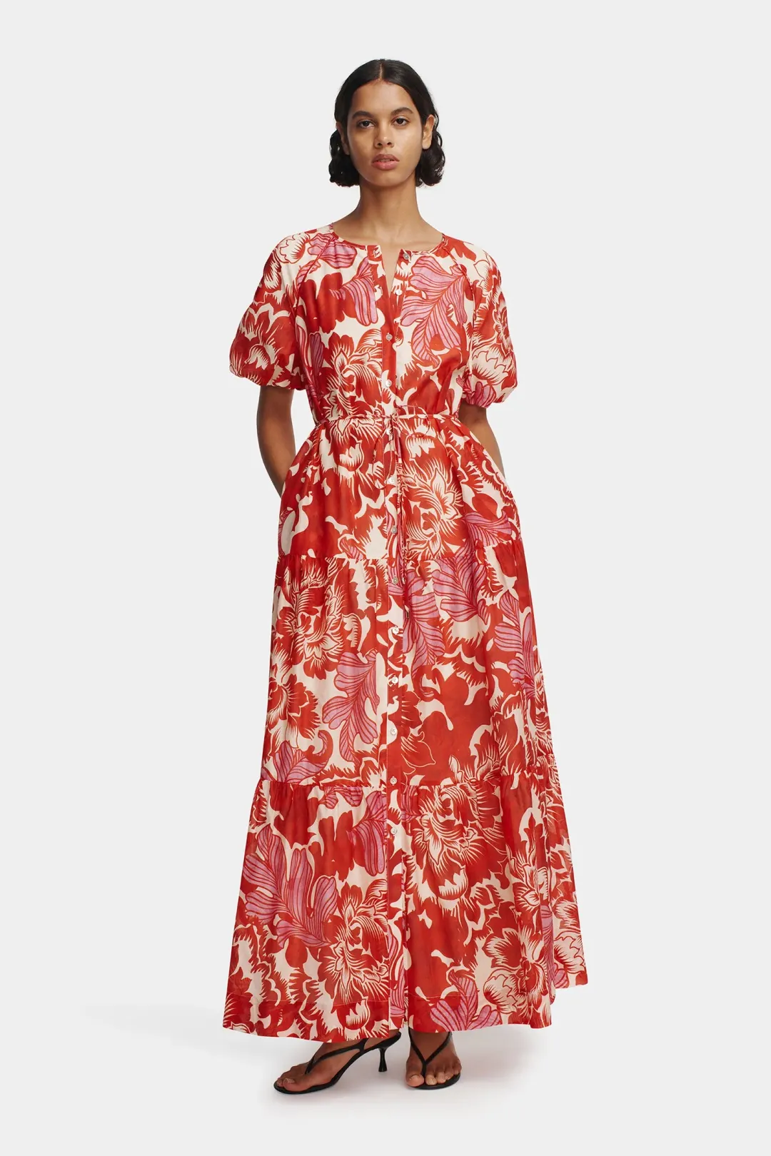 Hansen and Gretel Margiela Maxi Dress Scarlet Garden Size AU 6 for rent on The Volte - main image