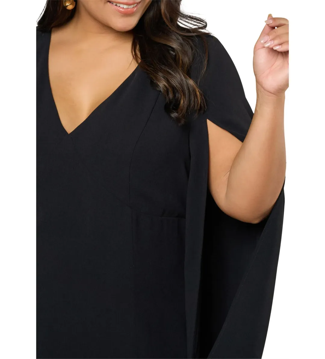 Curve Project Main Character Cape Maxi Dress Black by Pink Dusk Size 16 for rent on The Volte - main image