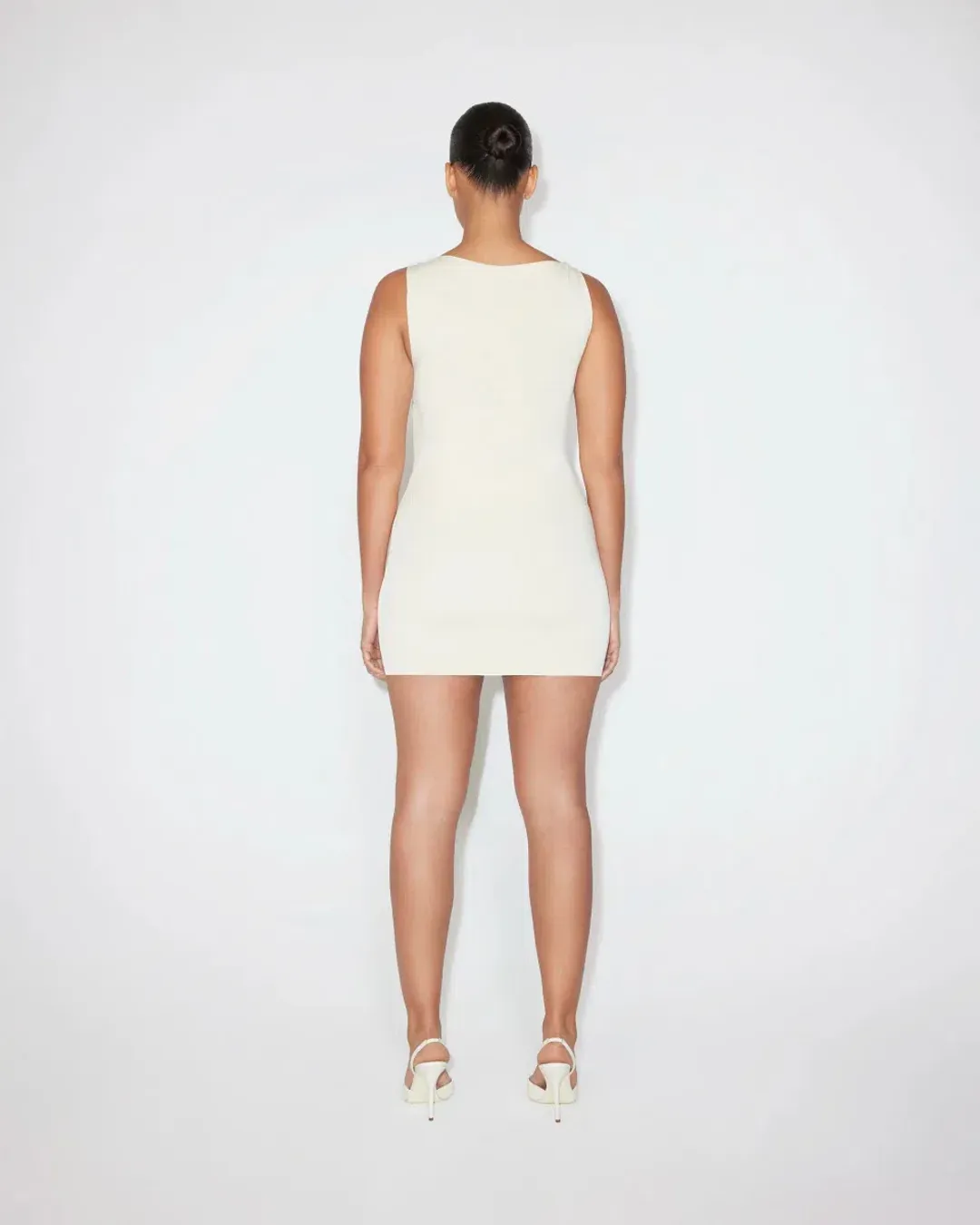 Khy Sueded Knotted Mini Dress Cream Size 6 for rent on The Volte - main image