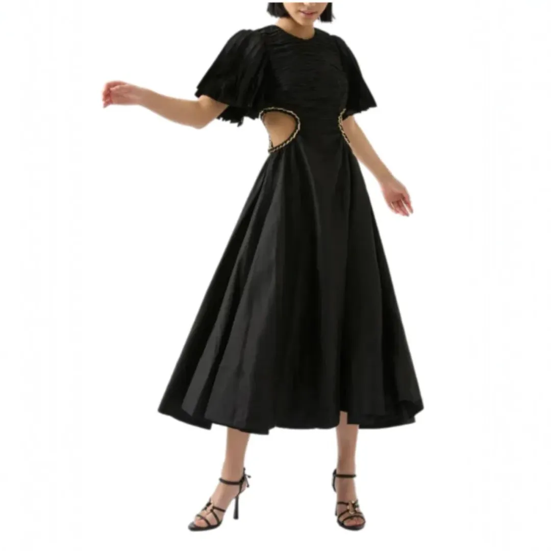 Aje Monica Chainlink Midi Dress Black Size AU 14 for rent on The Volte - main image