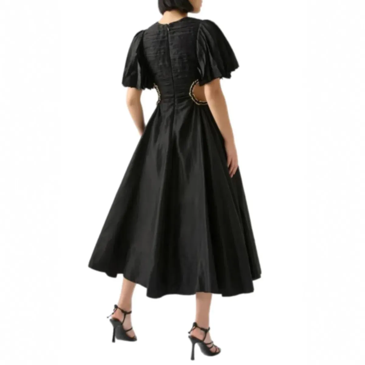 Aje Monica Chainlink Midi Dress Black Size AU 14 - Image 3