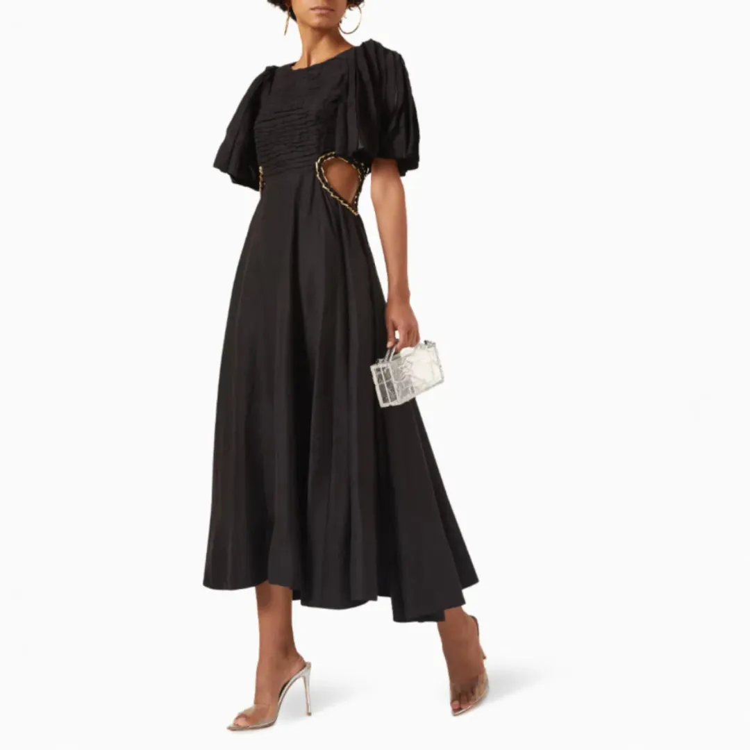 Aje Monica Chainlink Midi Dress Black Size AU 14 for rent on The Volte - main image