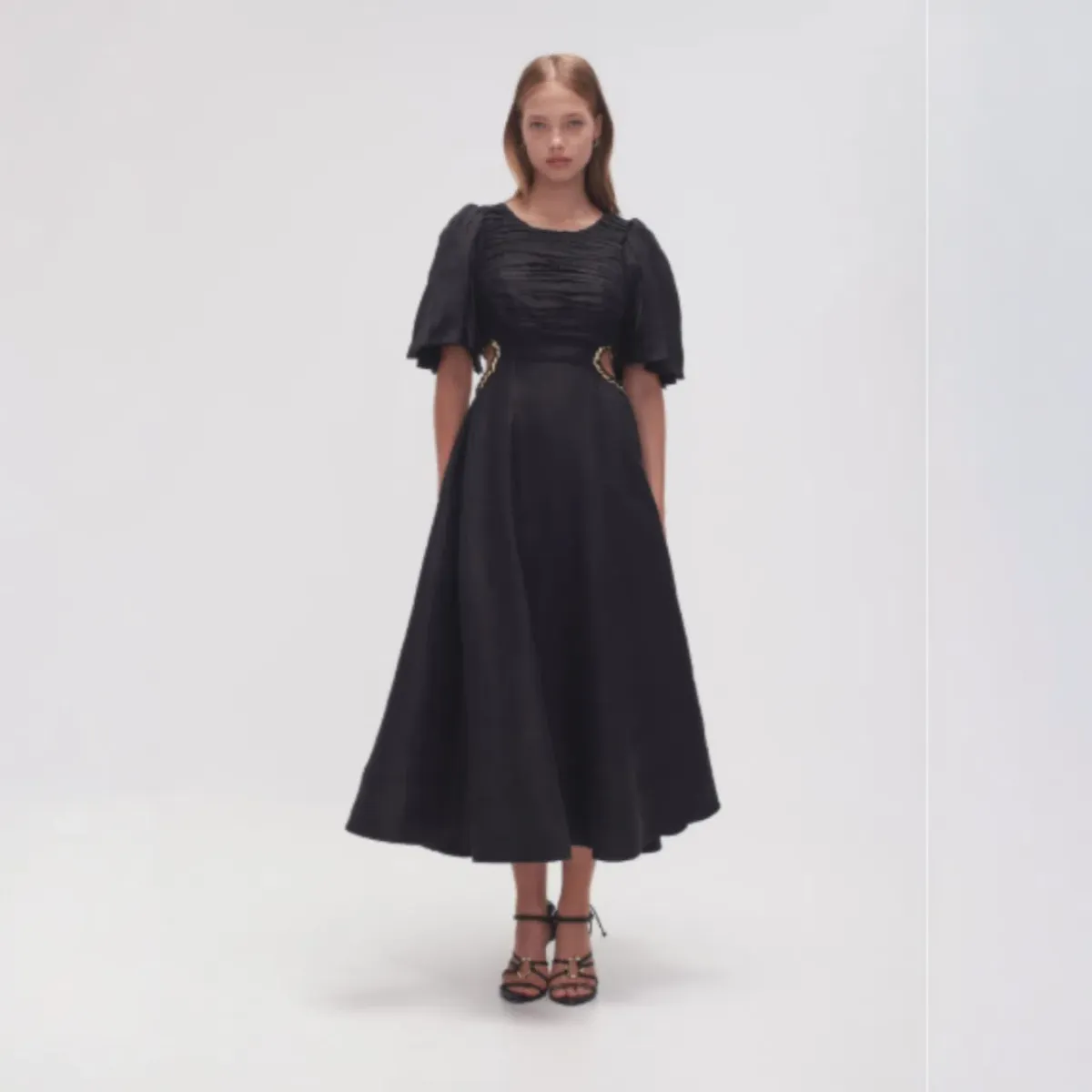 Aje Monica Chainlink Midi Dress Black Size AU 14 - Image 4