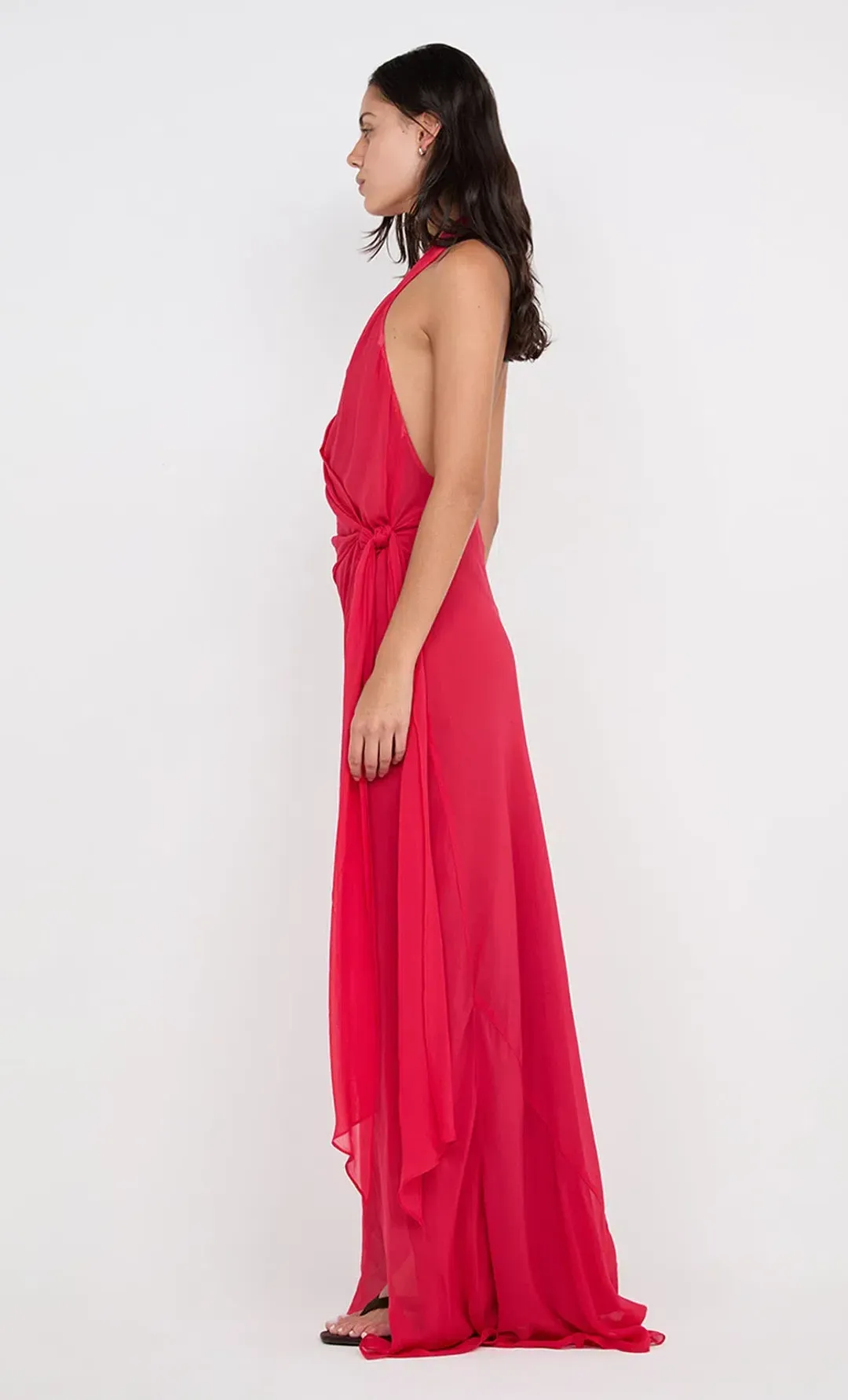 Bec & Bridge Soneva Wrap Dress Maxi Strawberry Size AU 12 for rent on The Volte - main image
