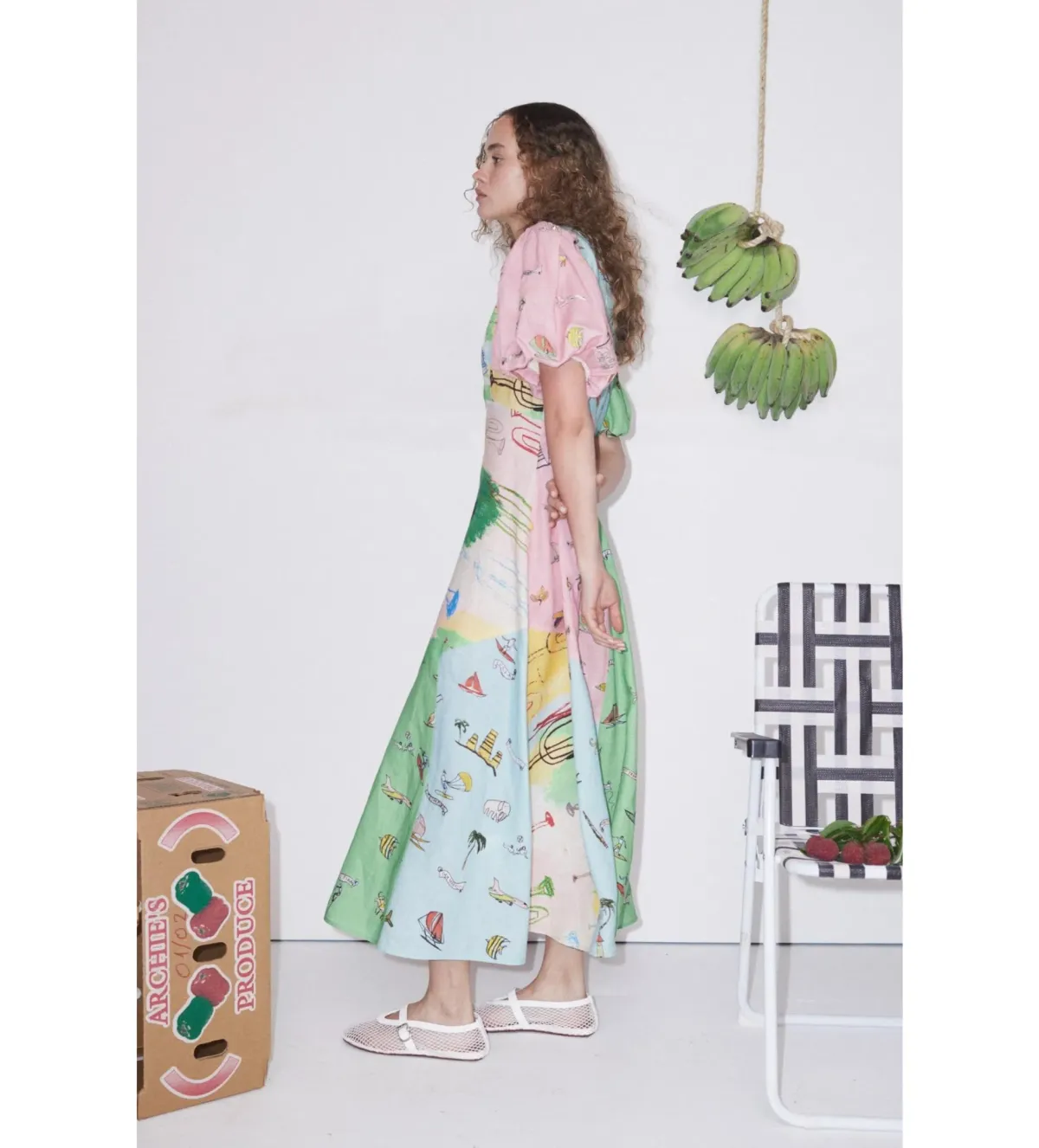 Alemais Jet Midi Dress Multi Print Size AU 8 - Image 3