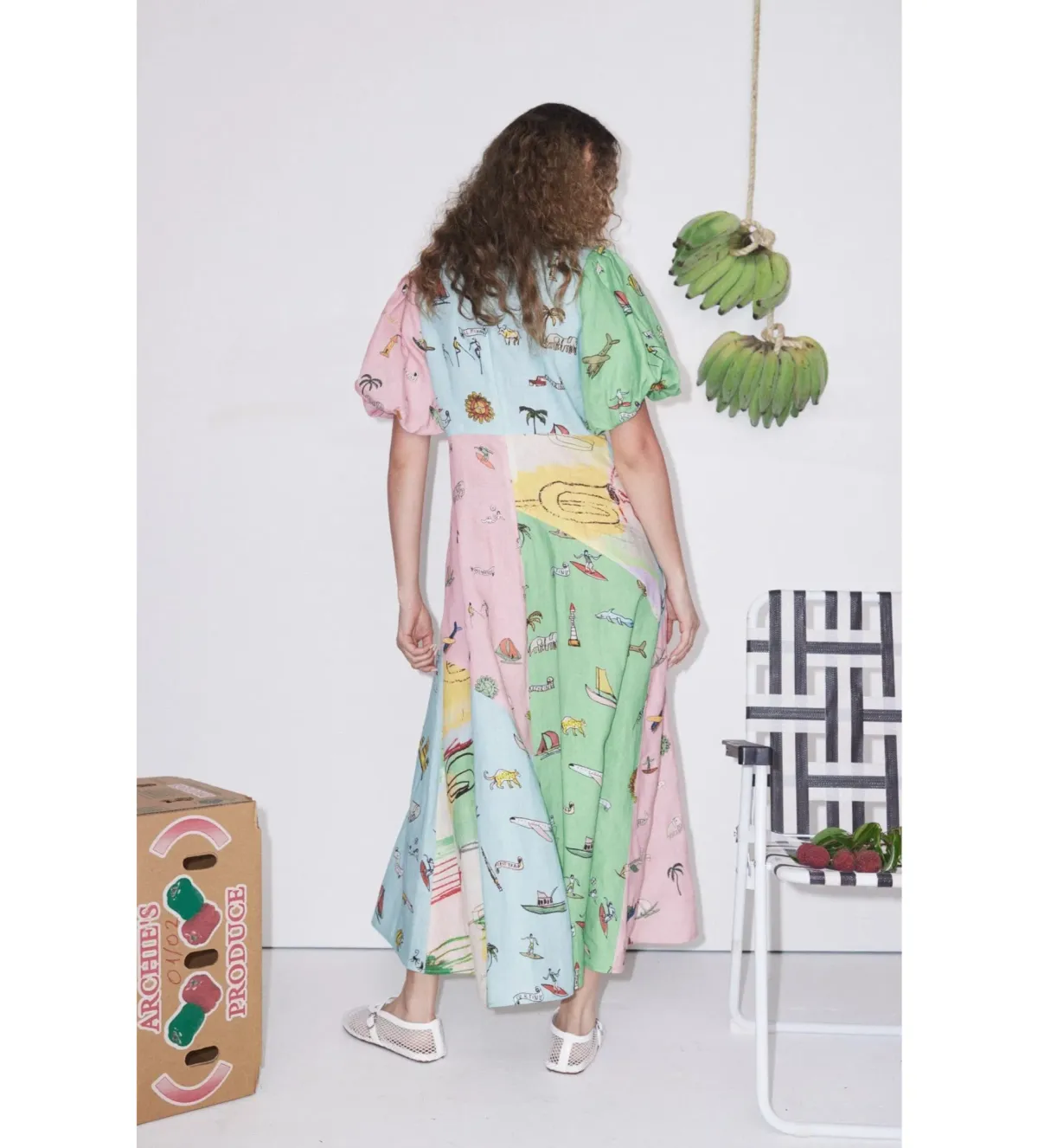 Alemais Jet Midi Dress Multi Print Size AU 8 - Image 5