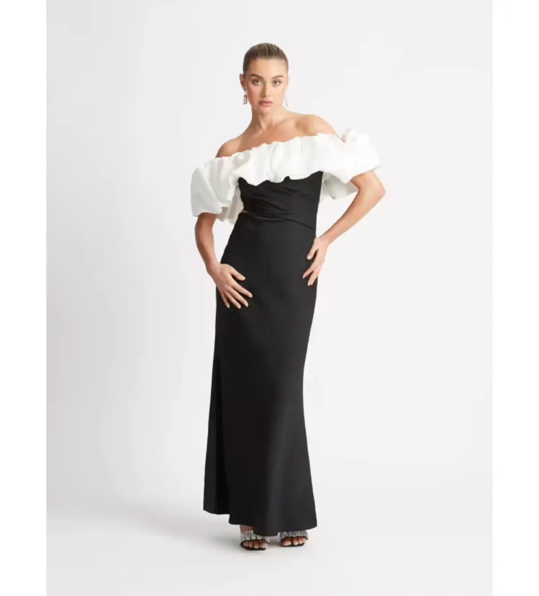 Sheike Margot Maxi Dress Black/White Size 12 for rent on The Volte - main image