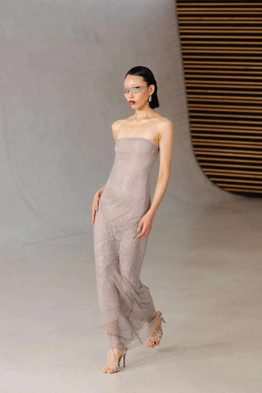 Henne Carmine Maxi Dress in Glimmer Size 2XS/XS (AU 6) for rent on The Volte - main image
