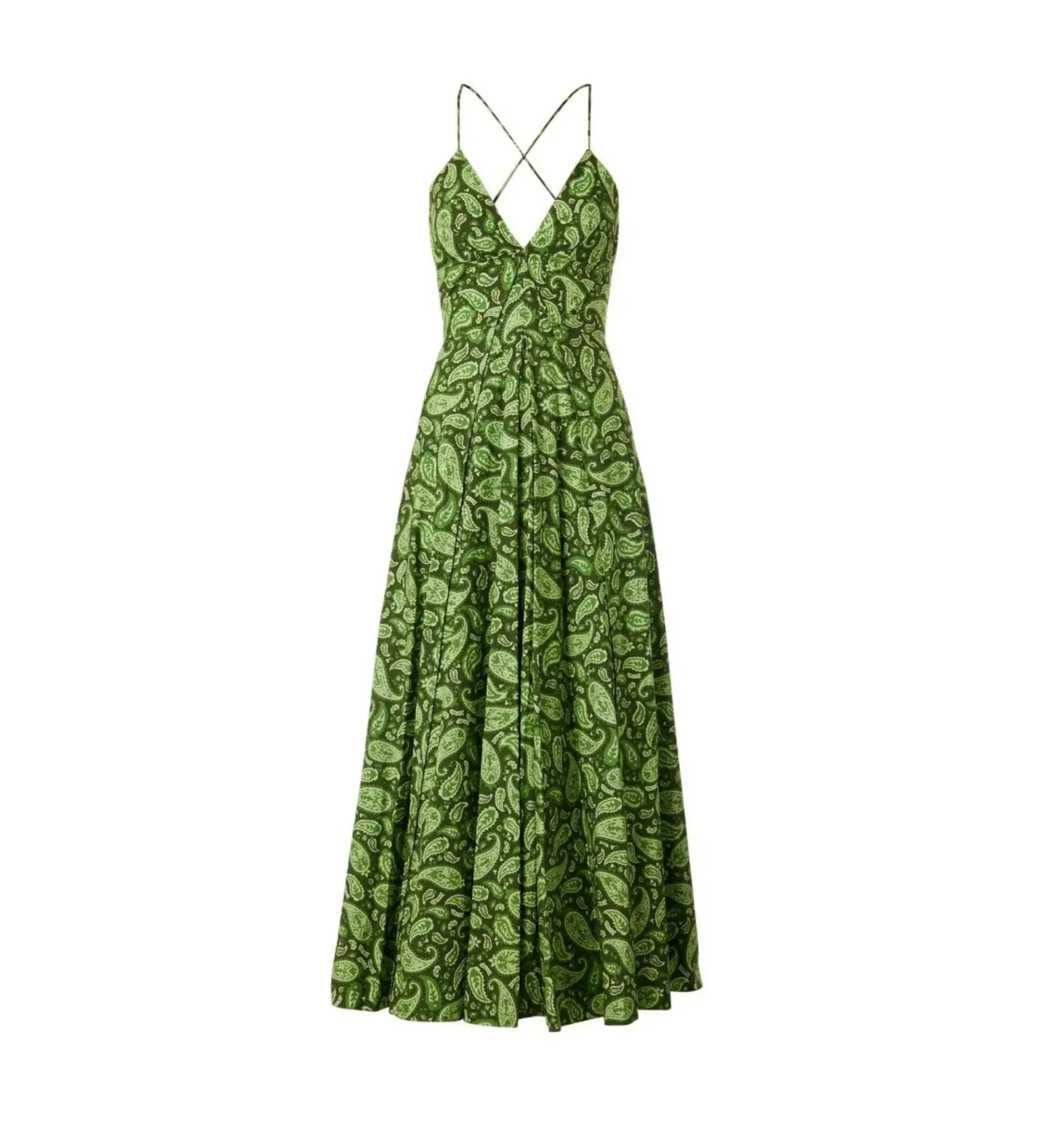 Scanlan Theodore Cotton Paisley Shoestring Dress in Green Size AU 8 - Image 6