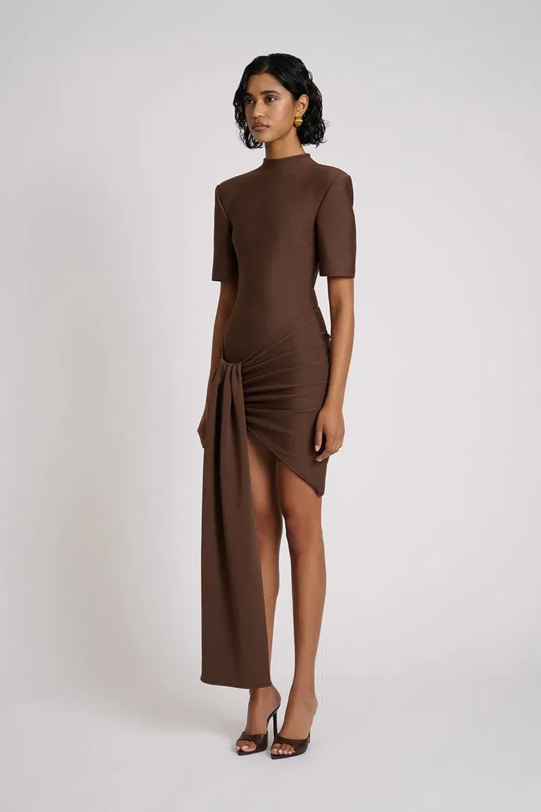 Eliya The Label Eloise Mini Dress Brown Size 6 for rent on The Volte - main image