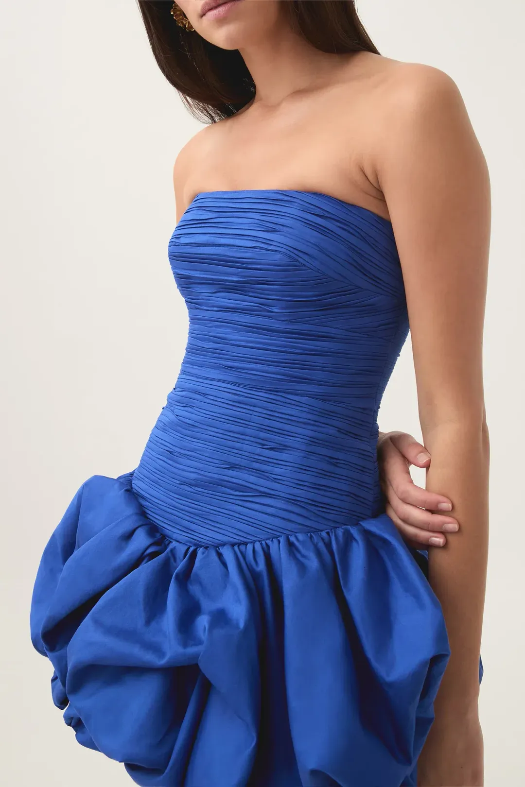 Aje Violette Bubble Hem Mini Dress in Blue Size 10 for rent on The Volte - main image