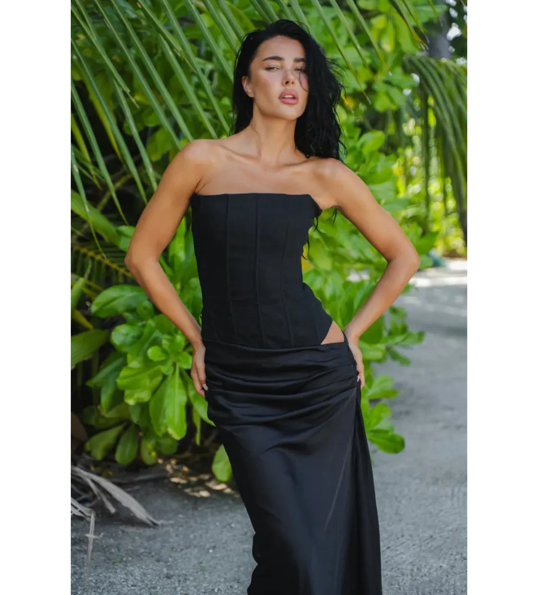 HNTR the label Huxley Gown Black Size AU 6 for rent on The Volte - main image