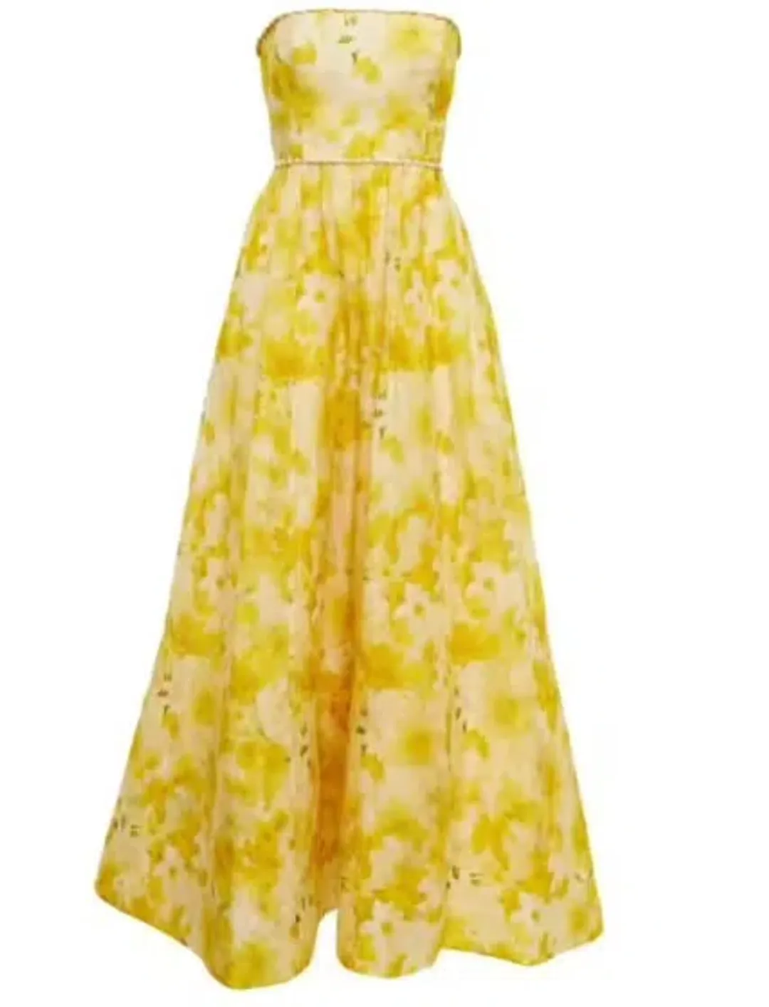 Zimmermann Wonderland Shell Embellished Silk Blend Gown Yellow Size AU 8 for rent on The Volte - main image