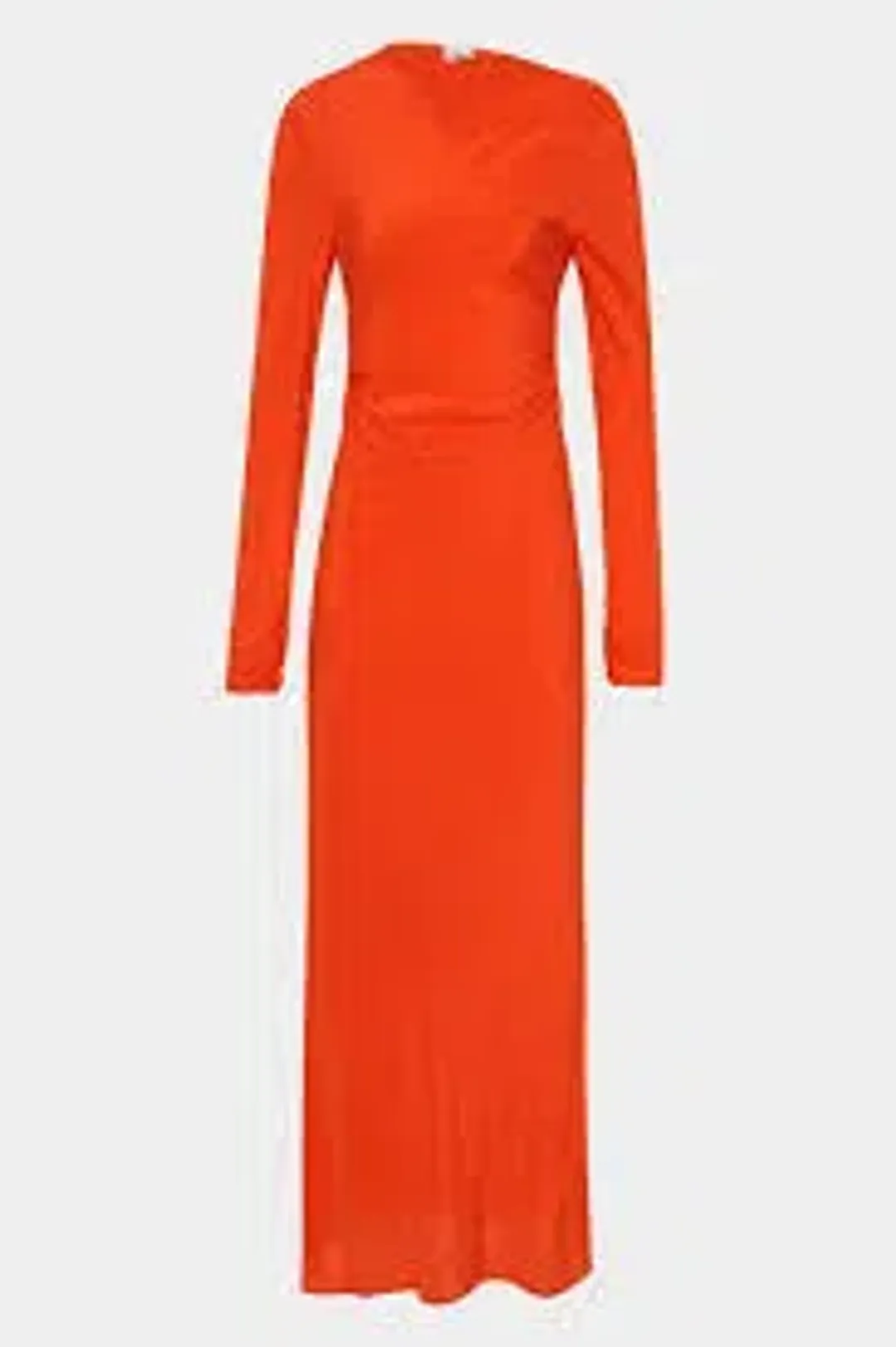 Sir The Label Fresca Gathered Midi Dress Tangerine Size 12 for rent on The Volte - main image