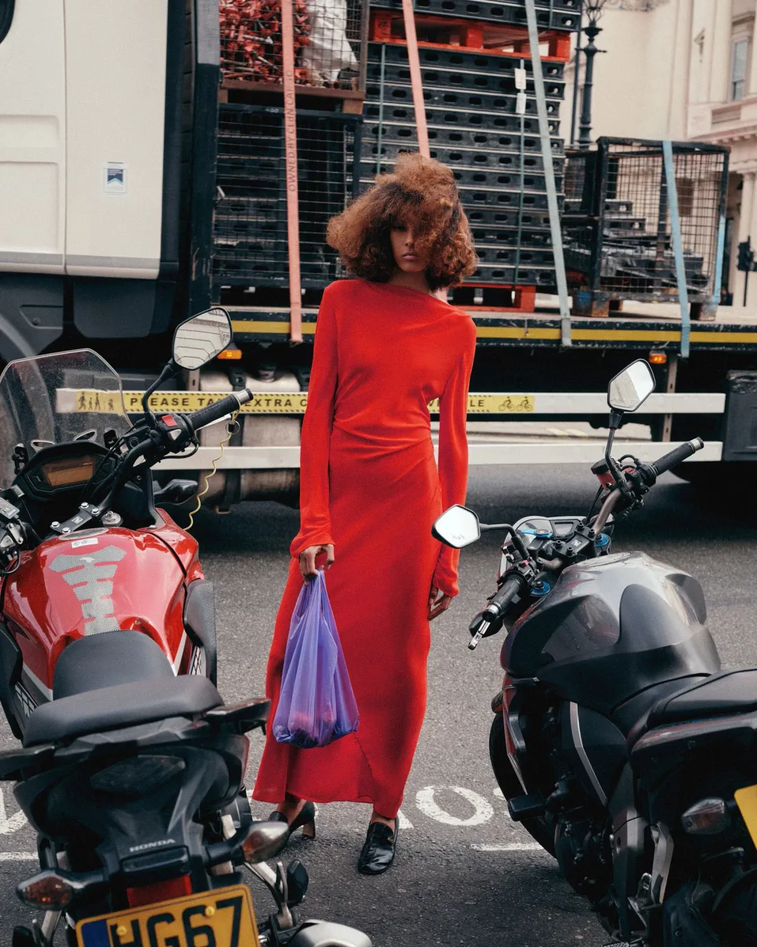 Sir The Label Fresca Gathered Midi Dress Tangerine Size 12 for rent on The Volte - main image