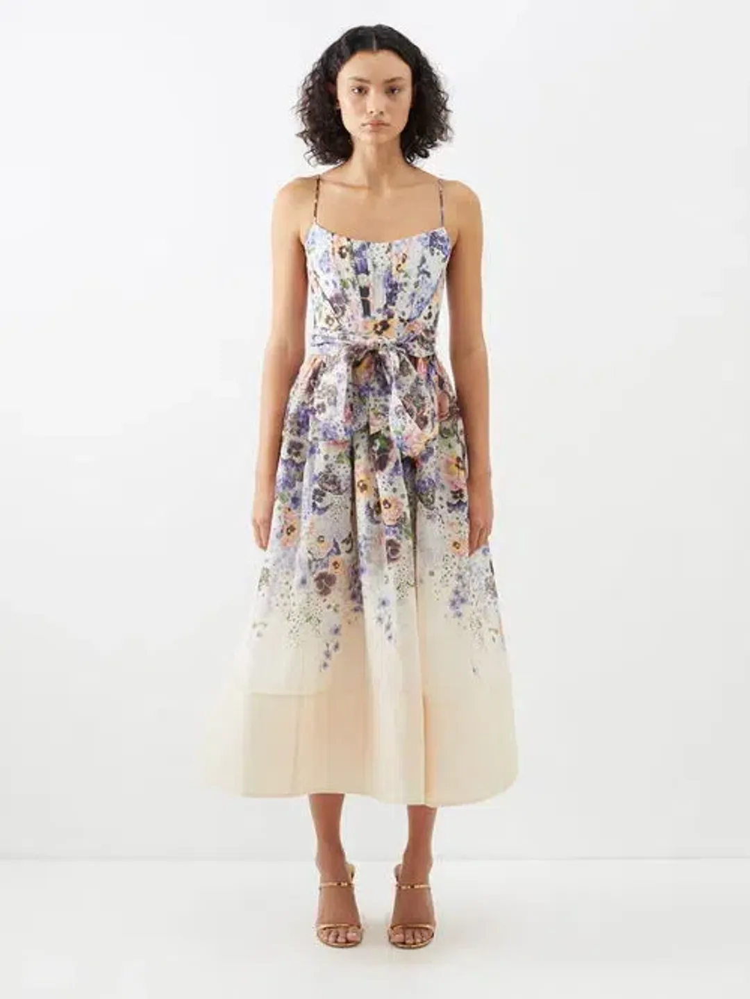 Zimmermann Tama Corset Midi Dress Floral Size 3 / AU 14 for rent on The Volte - main image