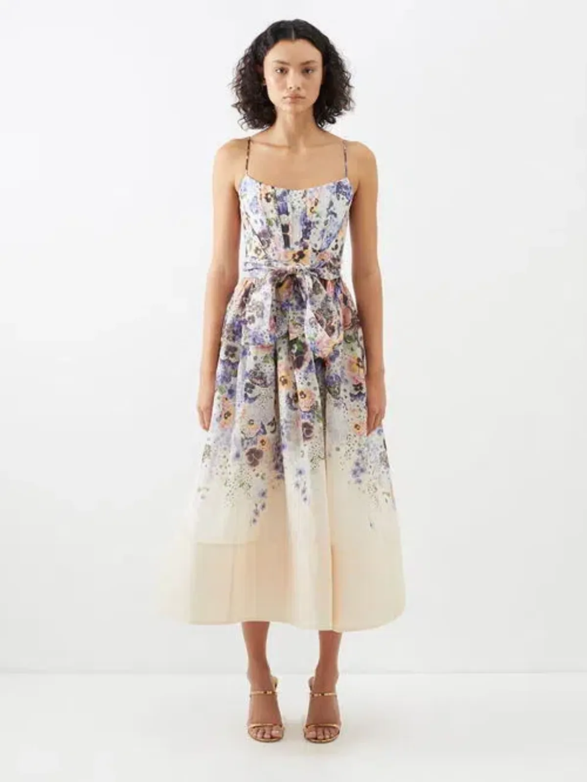 Zimmermann Tama Corset Midi Dress Floral Size 3 / AU 14 - Image 1