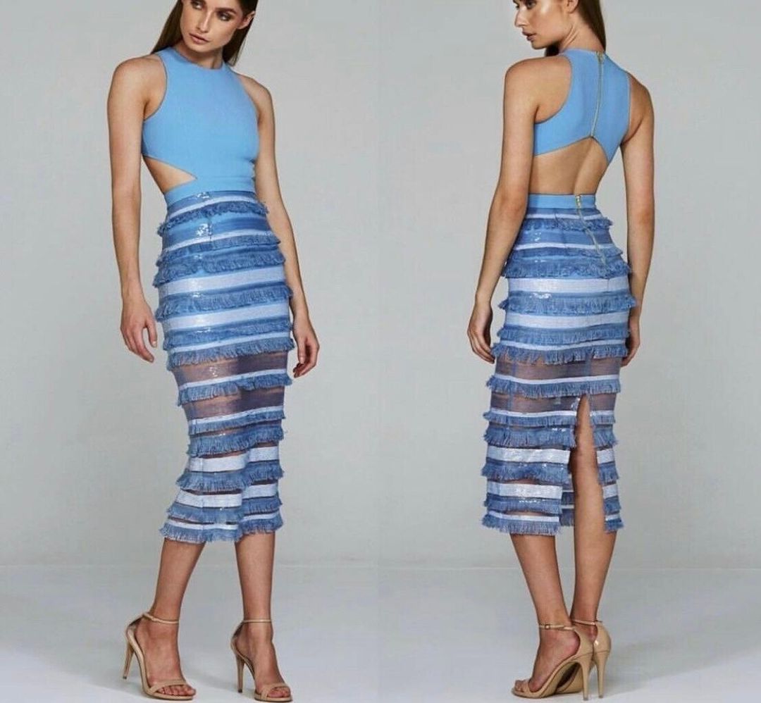 Eliya The Label Oriana Dress Blue Size 6 for rent on The Volte - main image