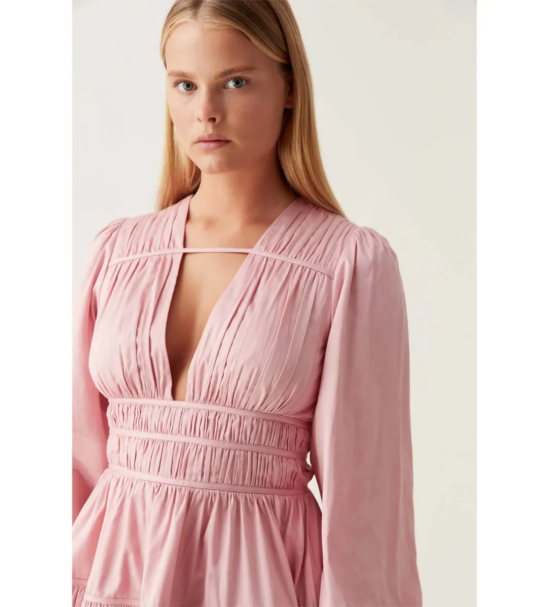 Aje Fallingwater Gathered Mini in Pink Size S / AU 8 for rent on The Volte - main image