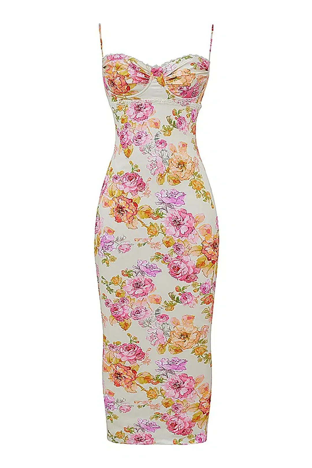 House of CB Josefina Maxi Dress in Ivory Floral Size S / AU 8 for rent on The Volte - main image