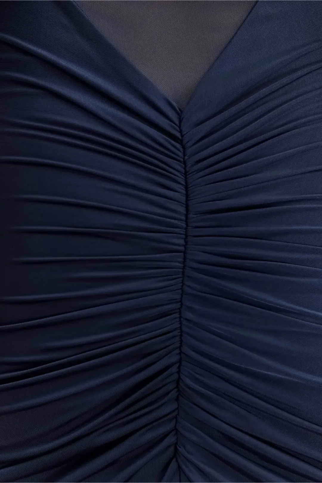 MESHKI Kaitlin One Shoulder Slinky And Mesh Maxi Dress Midnight Blue Size S / Size AU 8 for rent on The Volte - main image