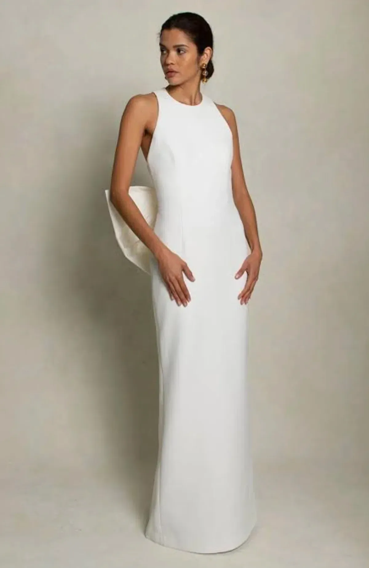 Rebecca Vallance Amore Bow Gown in White Size 14 - Image 1