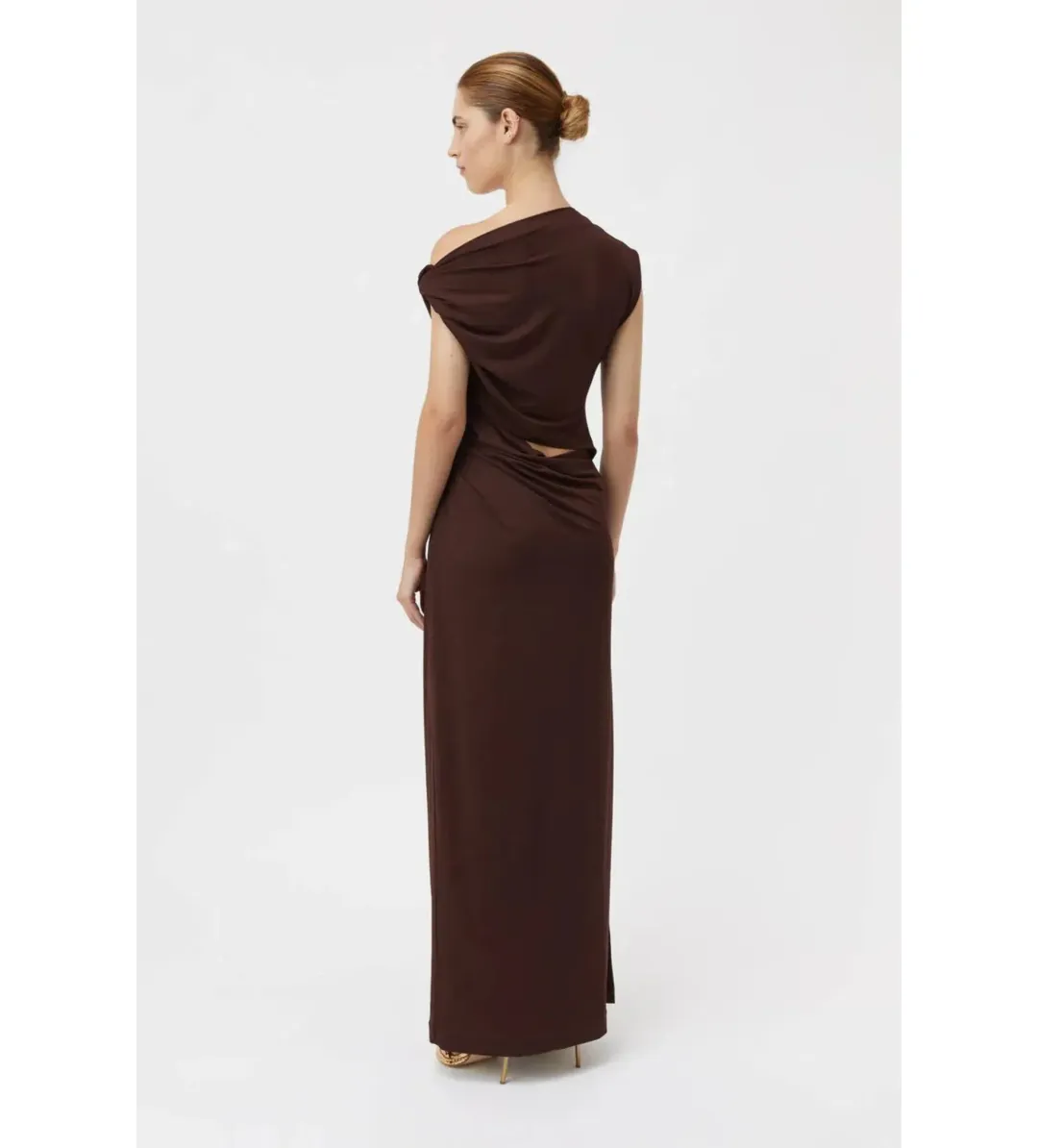 Camilla and Marc Annalise Maxi Dress Chocolate Brown Size AU 12 for rent on The Volte - main image