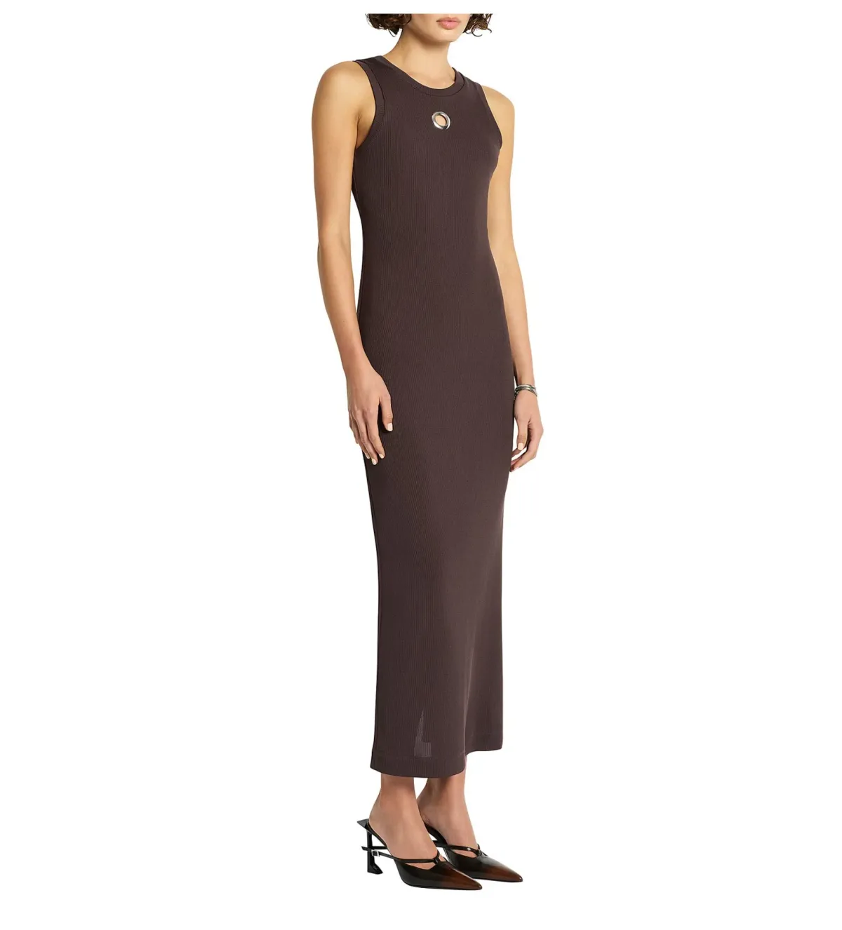 Sass & Bide Detour Rib Maxi Dress Chocolate Size 8/XS - Image 2