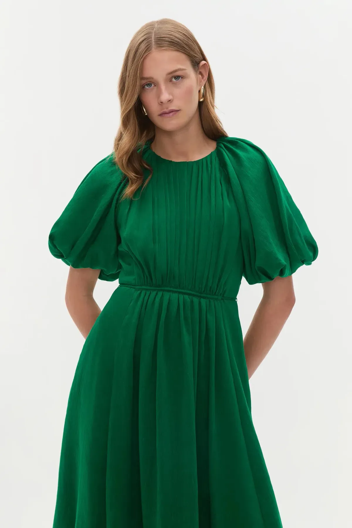 Aje Alma Midi Dress; Emerald Sapphire Size 14 - Image 6