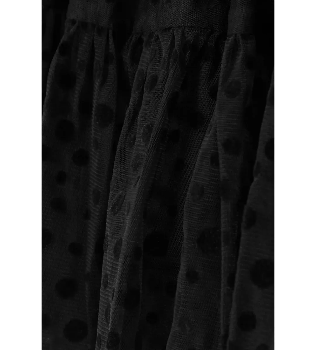 Batsheva May Ruffled Polka-Dot Flocked Tulle Midi Dress Black Size AU 18 for rent on The Volte - main image