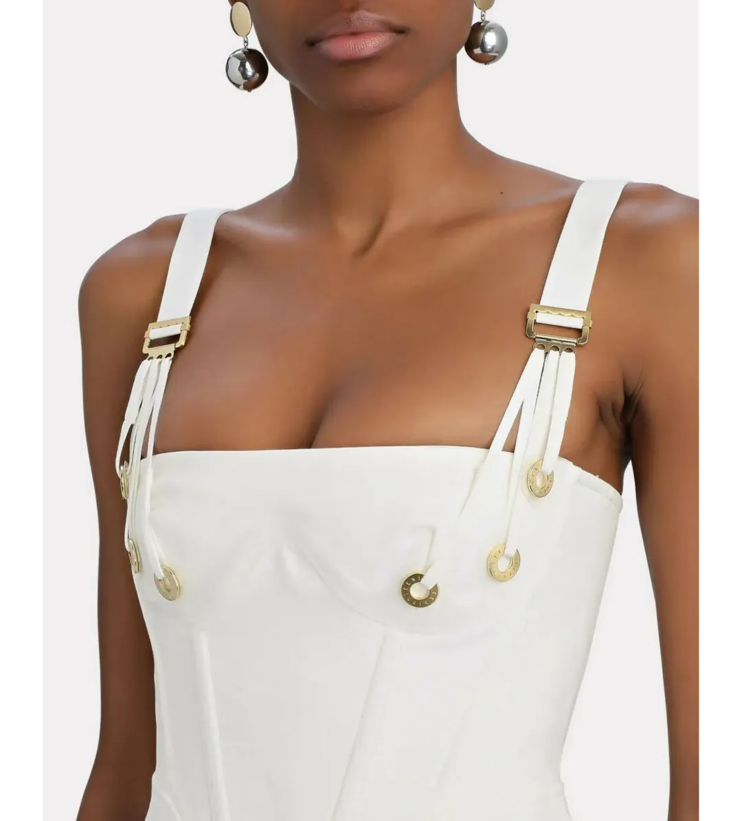 Dion Lee Fan Laced Mini Dress Ivory Size AU 4 for rent on The Volte - main image