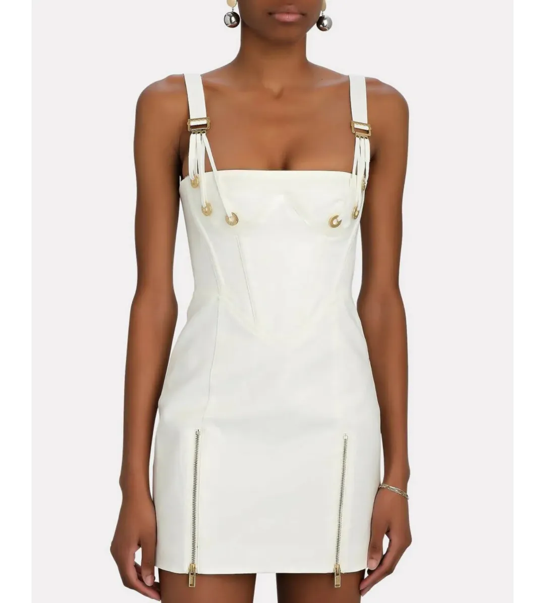 Dion Lee Fan Laced Mini Dress Ivory Size AU 4 for rent on The Volte - main image