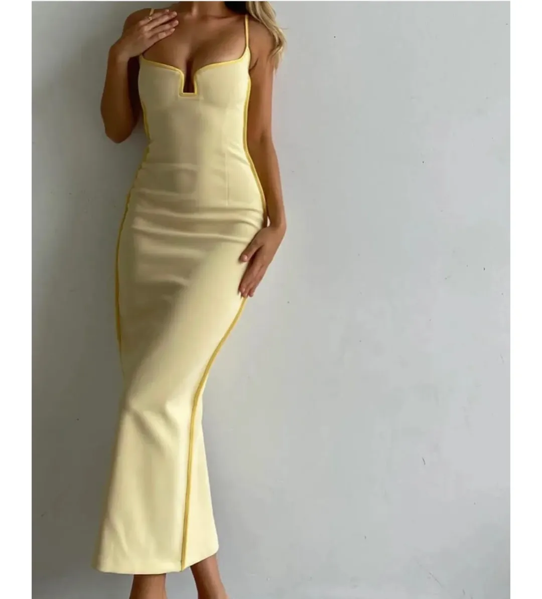 Paris Georgia Marlo Midi Dress Daffy Yellow Size XS AU 6 for rent on The Volte - main image