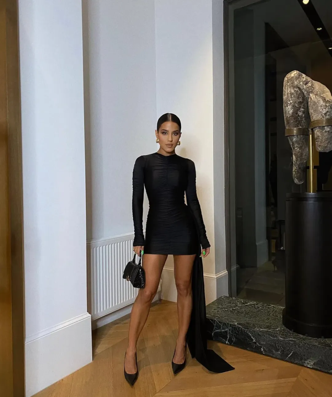 Effie Kats Roslyn Mini Dress Black Size AU 6 for rent on The Volte - main image