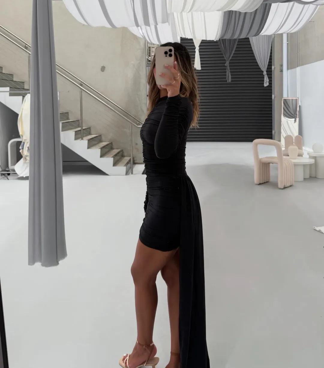 Effie Kats Roslyn Mini Dress Black Size AU 6 for rent on The Volte - main image