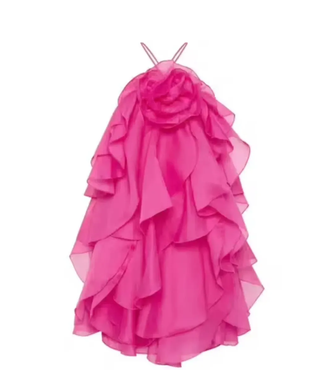Aje Pandorea Layered Mini Dress Fuchsia Rose Size 6 for rent on The Volte - main image