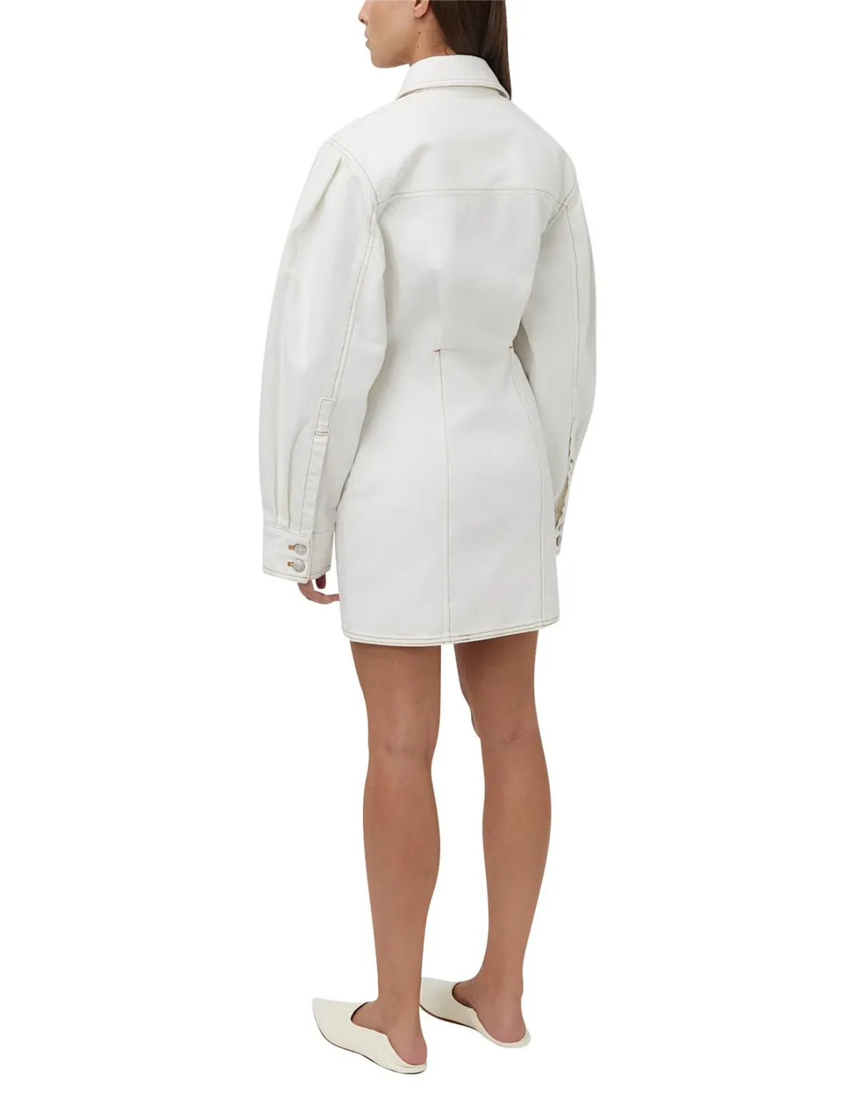 Camilla and Marc Malena Mini Dress White Denim Size 10 - Image 3