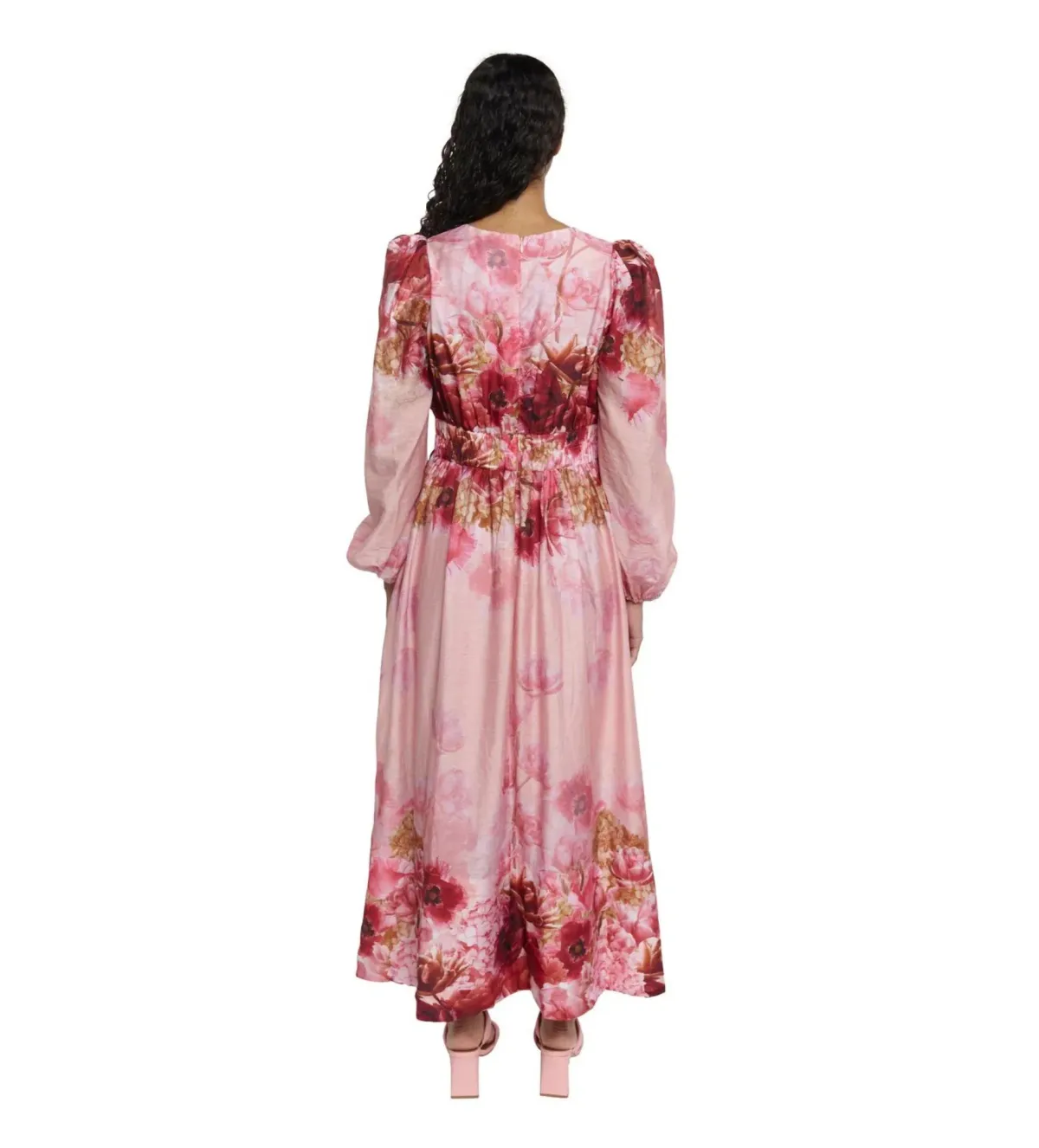 Sheike Swan Lake Midi Dress Pink Floral Size AU 16 - Image 4
