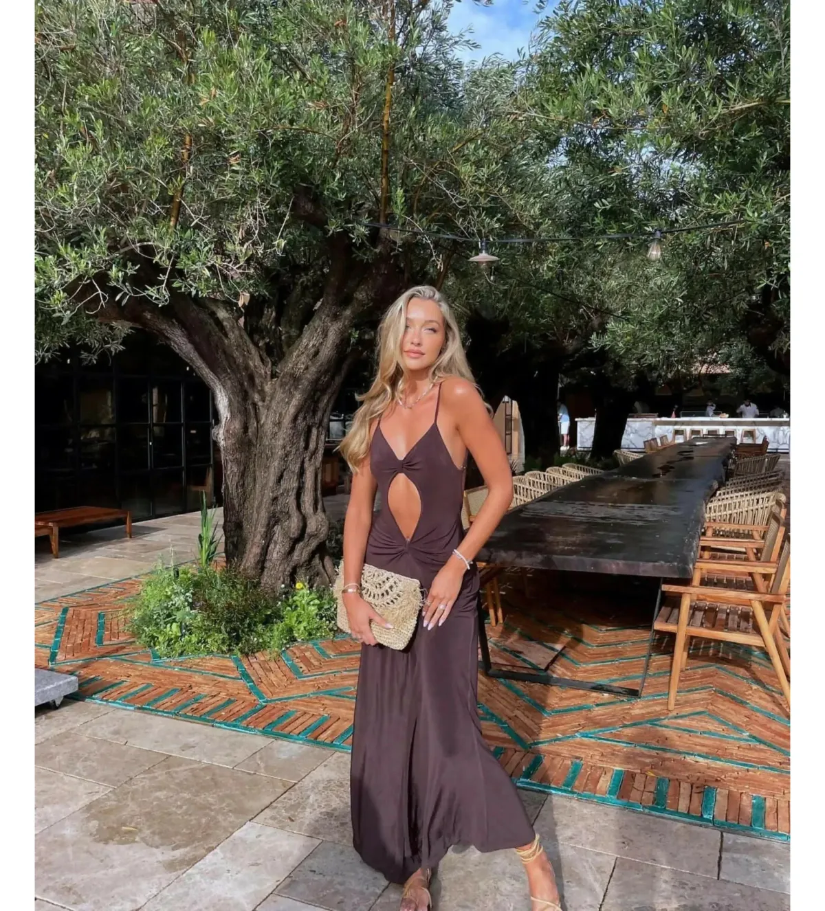 One Mile the Label Sammy Maxi Dress Brown Size AU 8 - Image 5