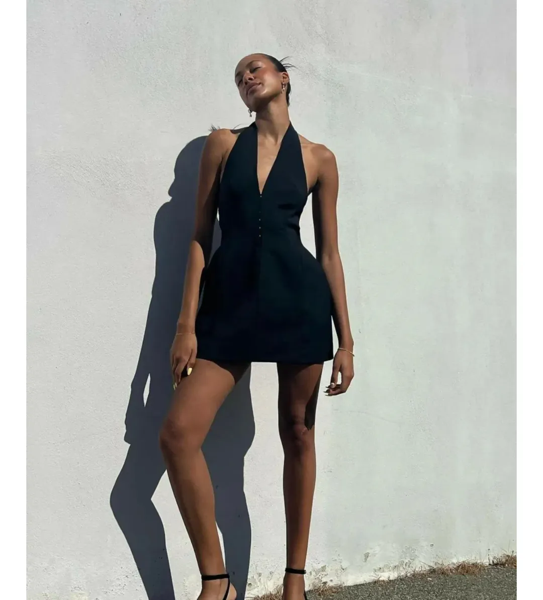 Camilla and Marc Petra Halterneck Mini Dress Black Size 10 for rent on The Volte - main image