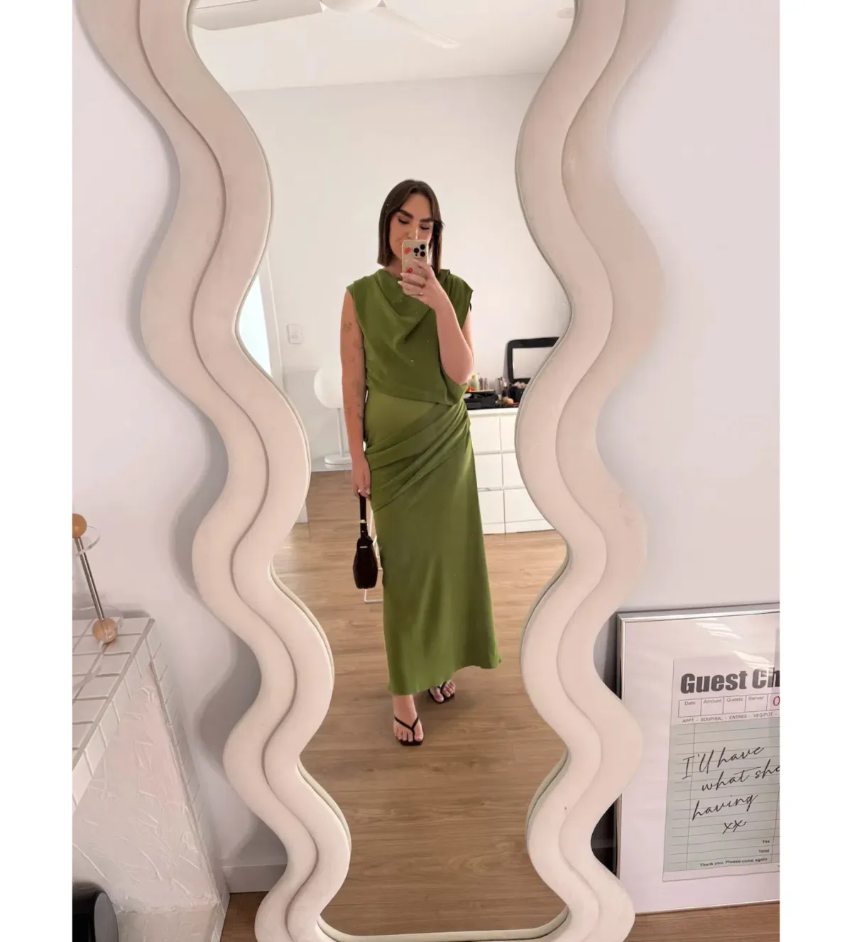Acler Woodline Maxi Dress Fern Green Size AU 10 - Image 3