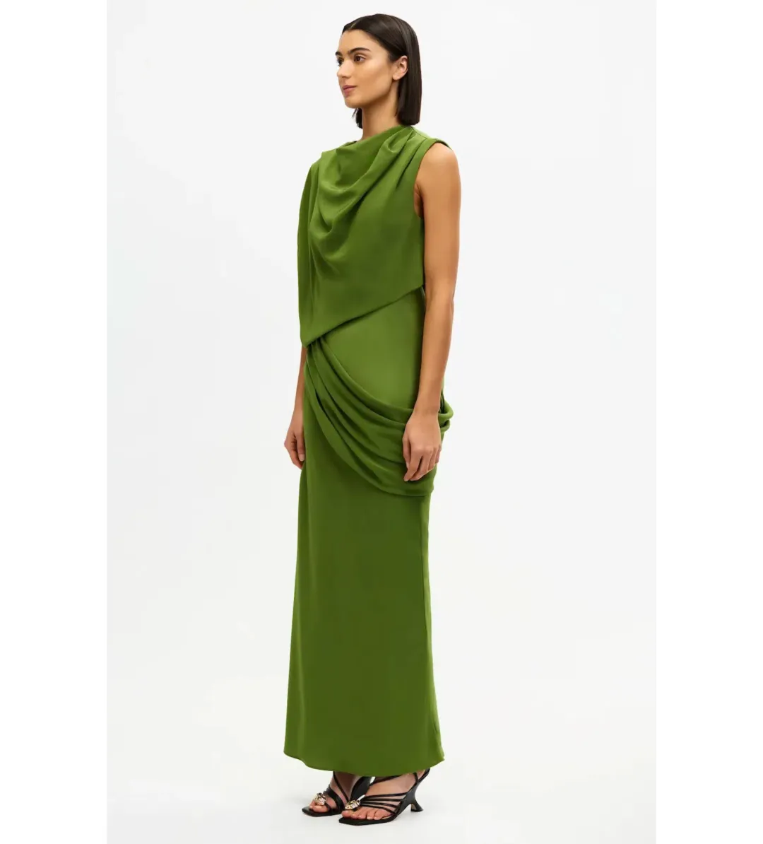 Acler Woodline Maxi Dress Fern Green Size AU 10 for rent on The Volte - main image