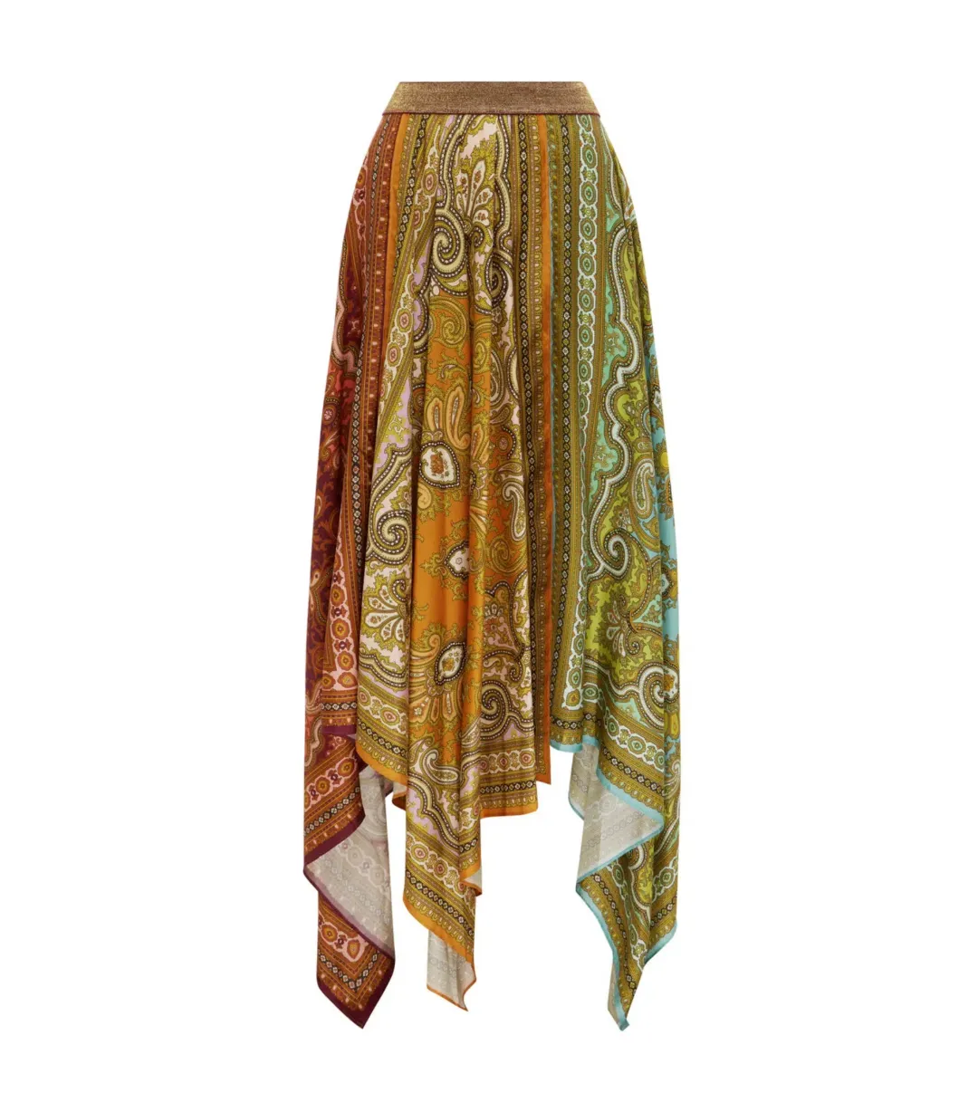 Alemais Clemenza Spliced Silk Shirt and Scarf Skirt Set Multi Size 8 for rent on The Volte - main image