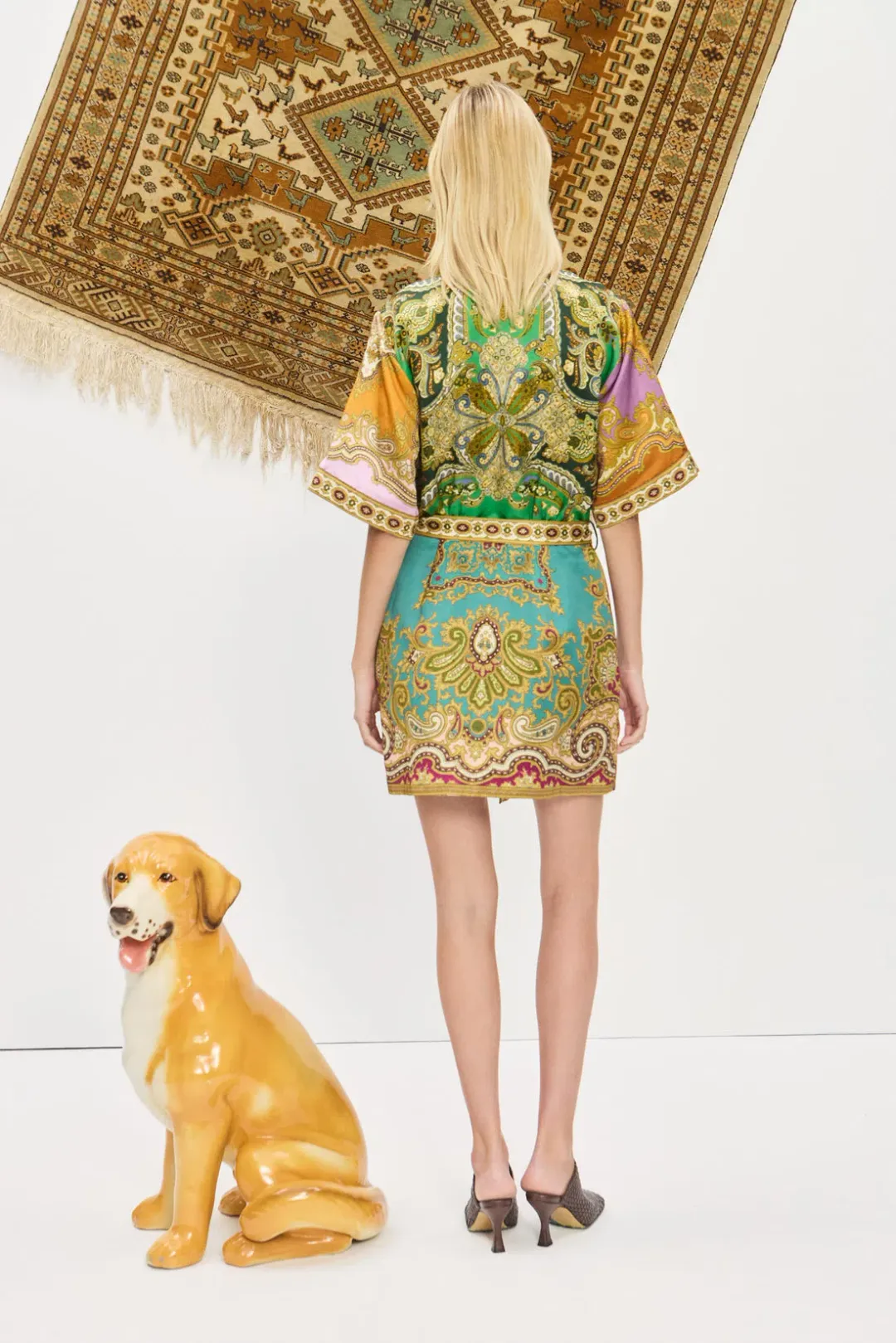 Alemais Clemenza Spliced Mini Dress Multi Size AU 6 for rent on The Volte - main image