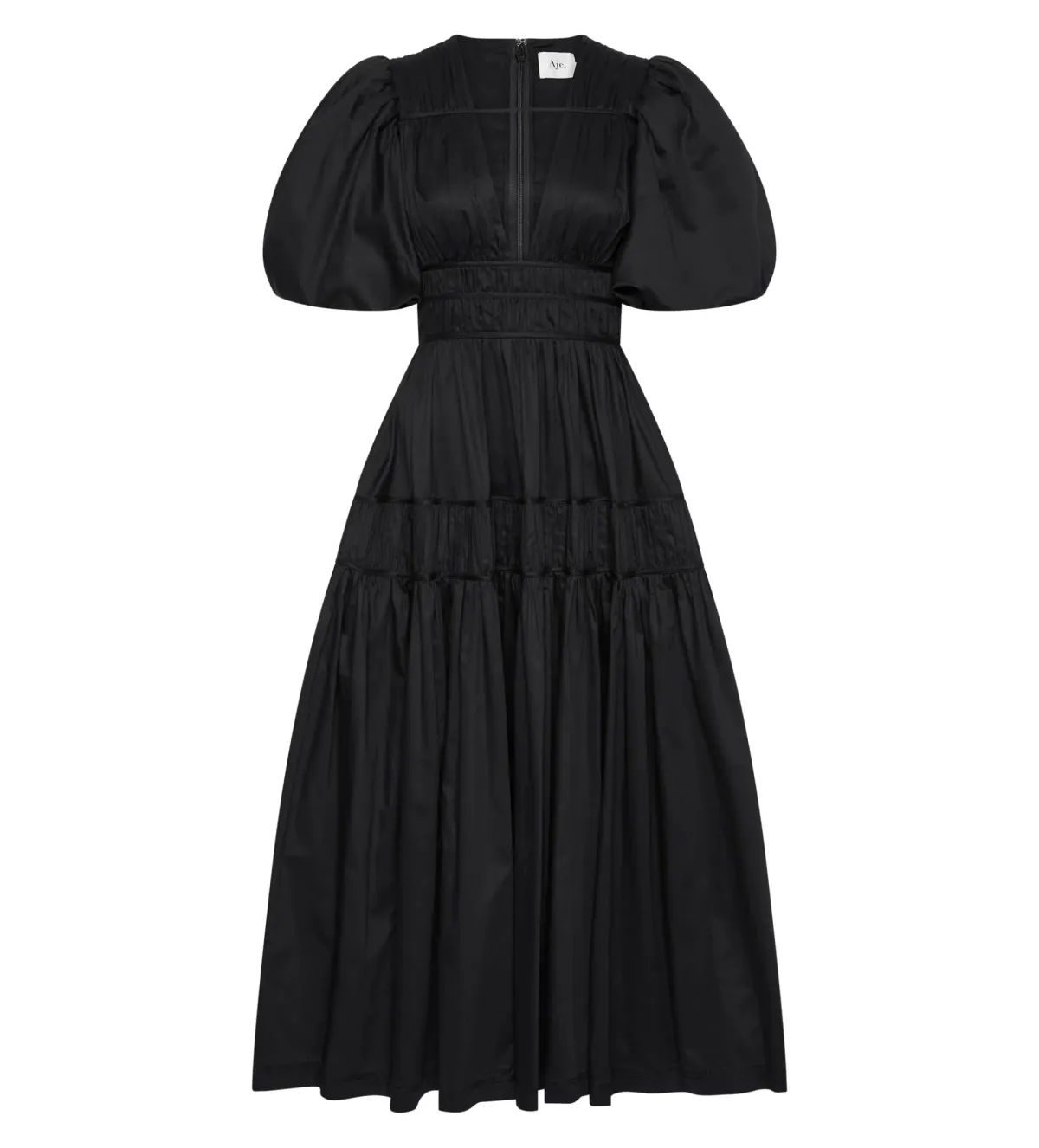 Aje Fallingwater Ruched Midi Dress in Black Size S / AU 8 - Image 5