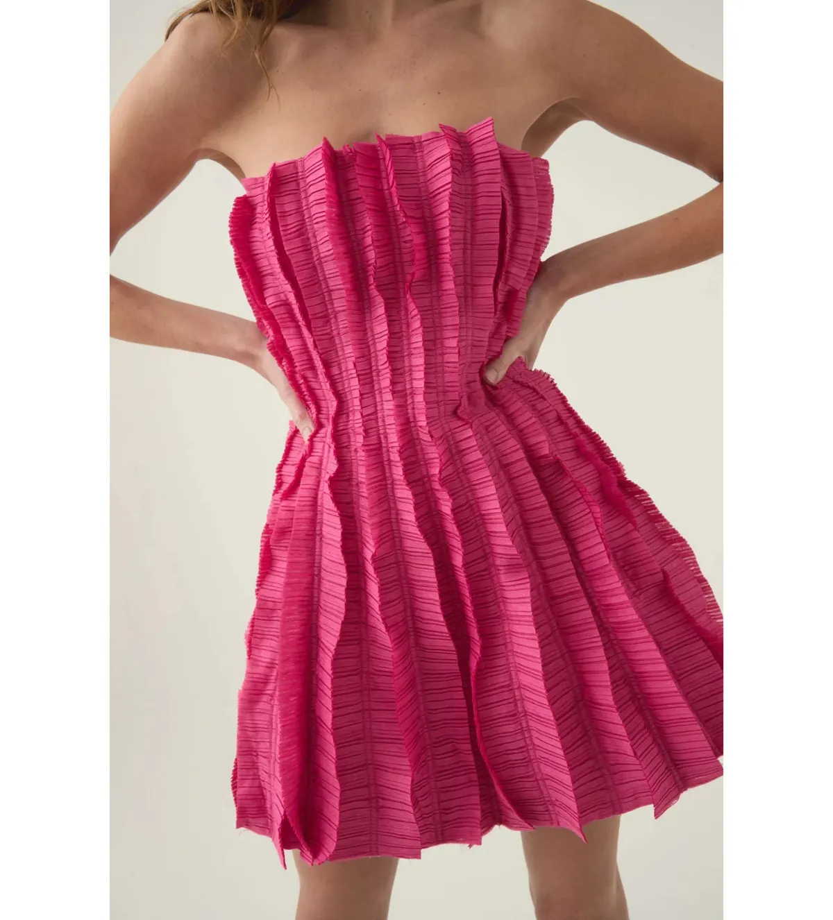 Aje Hybrid Sleeveless Mini Dress Fuchsia Rose Size 6 - Image 4