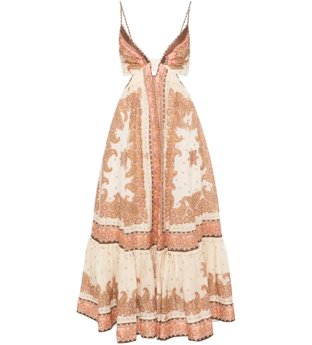 Zimmermann Maxine Plunge Maxi Dress Multi Size 10 for rent on The Volte - main image